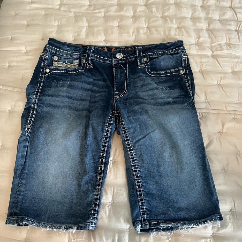 Rock Revival Dark Blue Denim Shorts